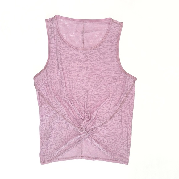 lululemon athletica Tops - Lululemon pink breeze through twist front round neck tank top